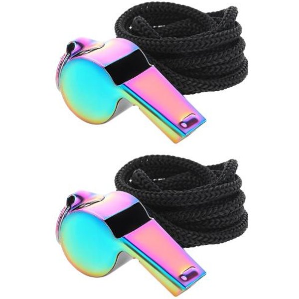 1 Szt./2 Szt. Gwizdek Sportowy Gwizdek Ze Stali Nierdzewnej Ze Smyczą GłOśNy WyraźNy DźWięK Gwizdek Dla TreneróW SęDzia Oficjalny 1Pc Blue-image