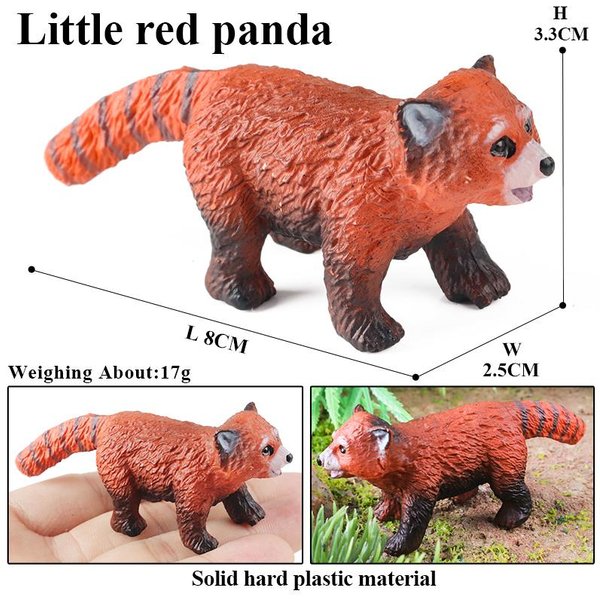 Oenux Symulacja Dzikich Figurek Panda Mniejsza Szop Pracz Lemur Model Figurki Akcji ZwierzęTa LeśNe Edukacja Domowa Zabawka Dla Dzieci Prezent-image