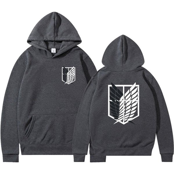 Anime Ataque A Los Titanes Sudadera Con Capucha Para Mujer Sudaderas Mujer Ropa Urbana Jersey Harajuku Shingeki No Kyojin Sudadera XL Gray-image