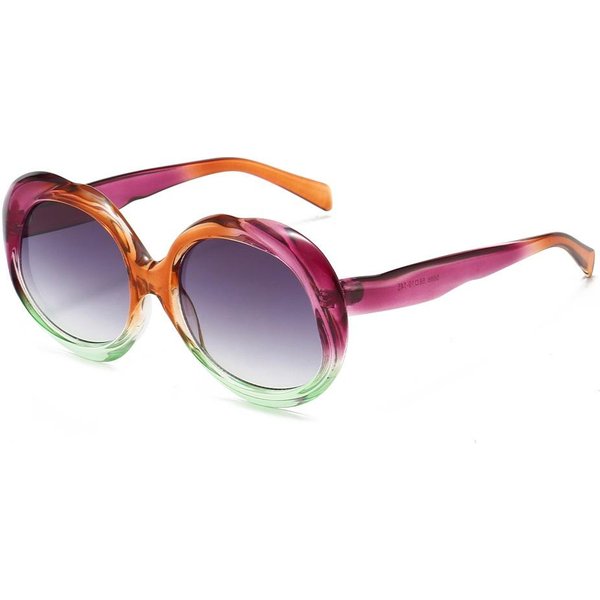 Luksusowe Retro Wielokolorowe Gradientowe Panterka Owalne Damskie Okulary PrzeciwsłOneczne Moda Punk Unisex Okulary PrzeciwsłOneczne UV400 As Picture-image