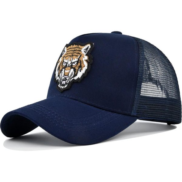 Wysokiej JakośCi Haftowane ZwierzęCe Siatkowe Czapki Baseballowe Unisex Regulowane BawełNiane Modne Hip Hopowe Snapbacki Outdoorowe OddychająCe Kapelusze PrzeciwsłOneczne 54-60Cm Black-image
