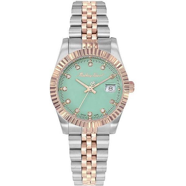 Reloj De Mujer Mathey-Tissot Mathy III Acero Inoxidable Bicolor Esfera Verde Cuarzo D810RV Verde-image