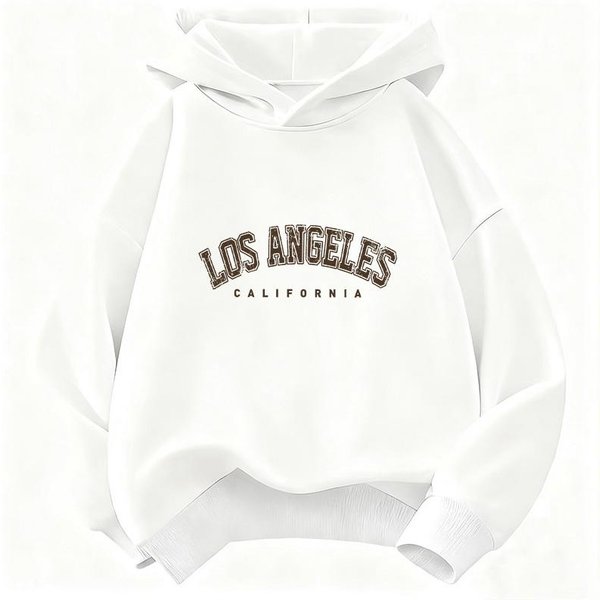 Modna Bluza Los Angeles Kalifornia Z Napisem DziecięCa Bluza Z Kapturem ChłOpcy Dziewczynki Jesień Zima Bluzy Z Kapturem 160 White-image