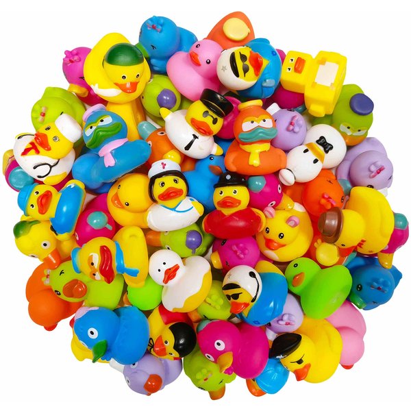 1-100 Piezas Patos De Goma Al Por Mayor Surtido Patitos Para Jeep Ducking Flotador Patos Juguetes De BañO Recuerdos De Fiesta Blue-image