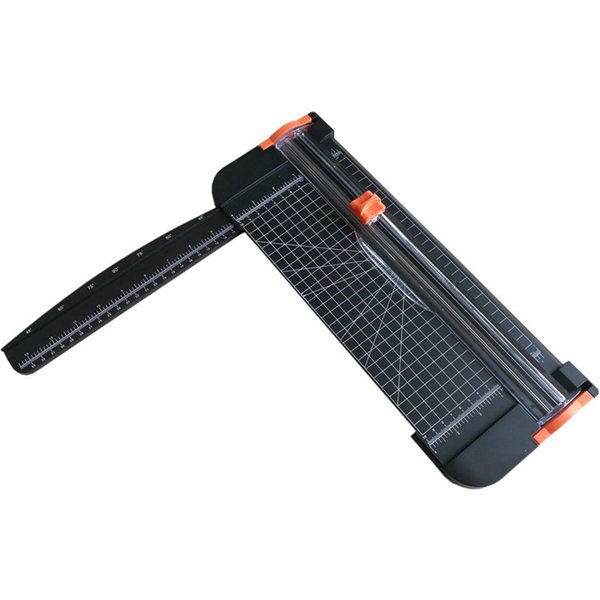 Cortador De Papel PortáTil A4, Cortador De Papel De Escritorio De 12,2 Pulgadas De Longitud De Corte Con Cabezal De Corte De Seguridad Lateral Negro-image