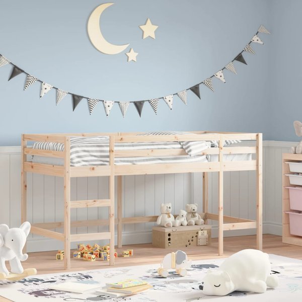 Vidaxl Estructura De Cama Para NiñOs Con Escalera, 80X200 Cm, Madera De Pino Macizo-image