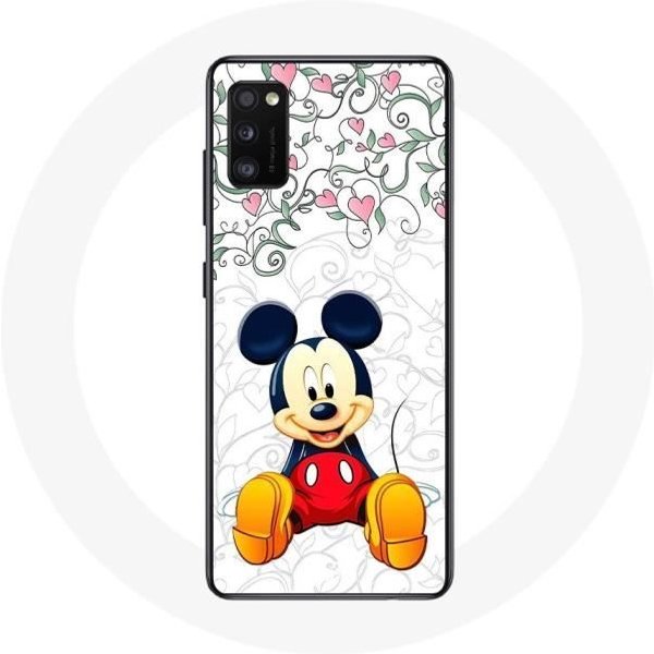 Funda Samsung Galaxy A41 Mickey Mouse Flores Corazones-image