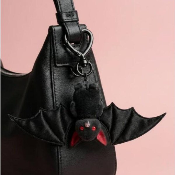 Halloweenowy Goth Nietoperz Breloczek Uroczy KreskóWkowy Czarny Nietoperz Zawieszka Na Dekorację Imprezową Modne Akcesoria Do Dekoracji Plecaka Prezenty Onesize Black-image