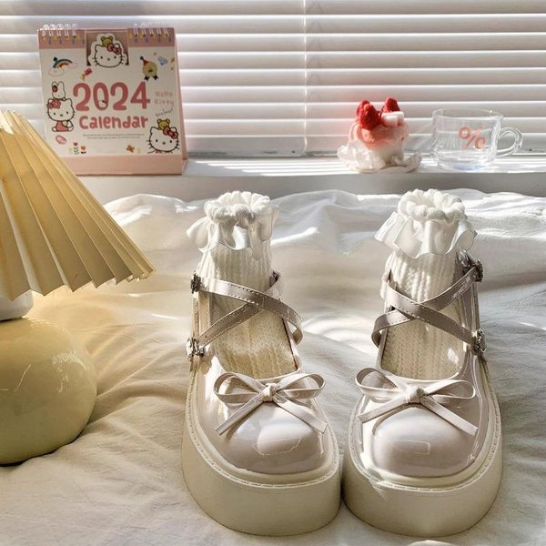 Damskie Wiosenne CzółEnka Z OkrąGłYm Noskiem Na Grubym Obcasie Buty Mary Jane Buty Na Platformie Dla Kobiet Sukienka Studentki Damskie Buty Na Obcasie Lolita 37-image