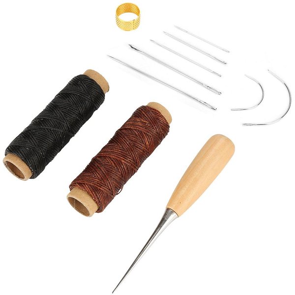 Zestaw Do Szycia Woskowany Sznurek Nici IgłA RęCzna Z SzydłEm PierśCień Naparstka Do Naprawy Worka Na Buty Diy-image