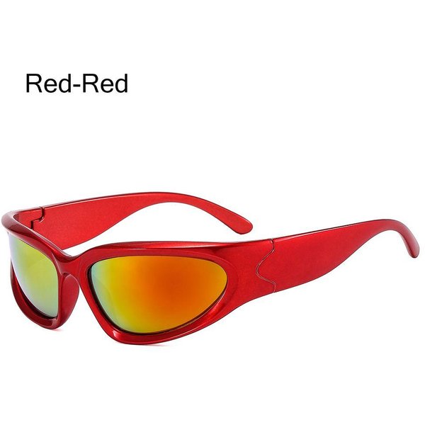 Unisex Okulary Outdoor W Stylu Punkowym Kierowcy Wygodne Stylowe Okulary PrzeciwsłOneczne Sportowe Okulary PrzeciwsłOneczne Okulary Typu Wrap Around Red-image
