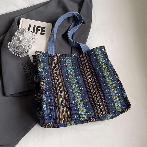 Torba Tote W Stylu Etnicznym O DużEj PojemnośCi Damska Modna Torba Tote Damska Torba Do Klasy Dla Studentek Black-image