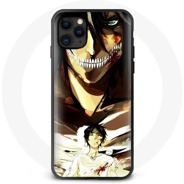Funda - Maniacase - Iphone 13 Pro - Eren Yeager Ataque A Los Titanes - Silicona - Negro Negro-image