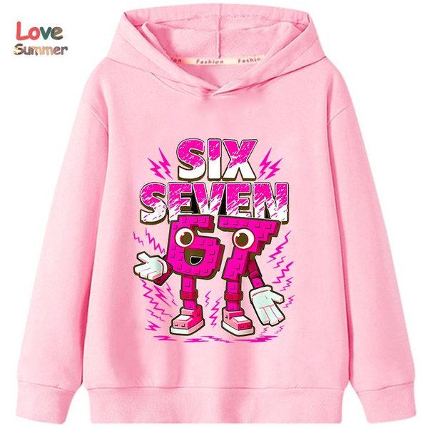 67 Sześć Siedem WłOski RozkłAd MóZgu Bluza Z Kapturem Zabawny Graficzny Pulower Dziewczynki ChłOpcy Polar CiepłA DziecięCa Jesienna Bluza Z Kapturem Casualowa Unisex Bluza 110 White-image