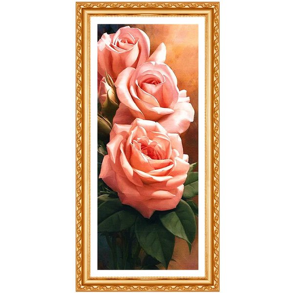 Pintura De Diamantes Bordado De Diamantes Flores 5D Diy Pintura De Diamantes Redonda Completa Pintura De Diamantes 20X30CM-image