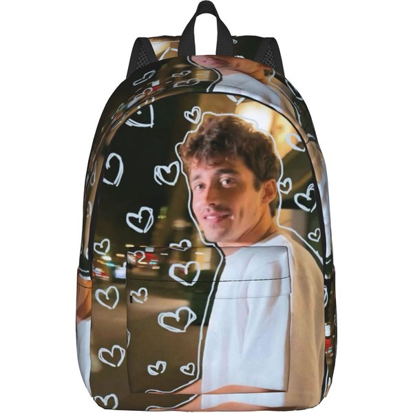 C-Charles Leclerc Plecak Modny Prezent Uczeń Praca Plecak Na Co Dzień Dla MężCzyzn Kobiet Laptop Komputer Torby PłóCienne 14 Inches-image