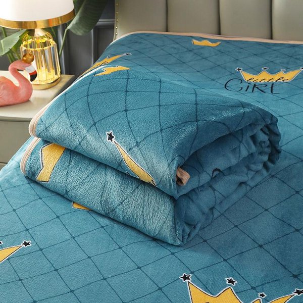 Manta Gruesa De Forro Polar Coral CáLida De Felpa Franela SáBana De Una Pieza Invierno Individual Doble Doble Cara Forro Polar Antideslizante Cubre Manta 150X220Cm-image