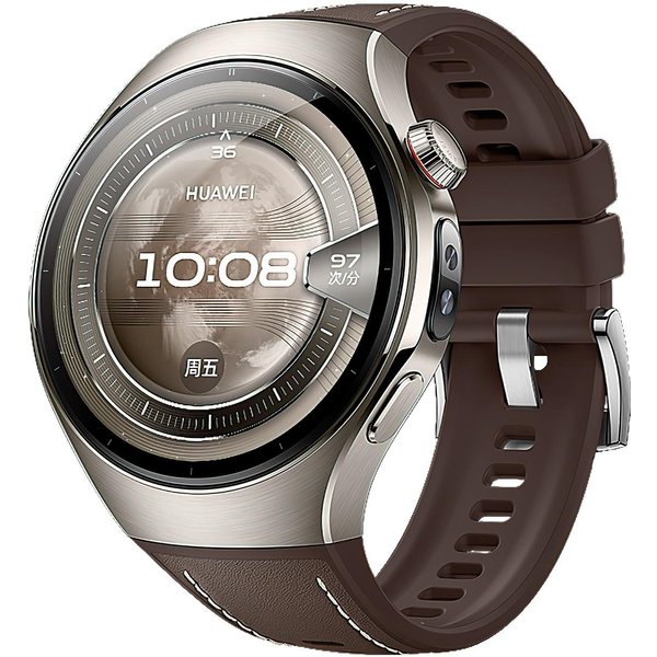 SkóRzany Silikonowy Pasek Do Huawei Watch 5 46Mm 42Mm MięKki Gumowy Pasek Na Nadgarstek Do Huawei Watch 5 46Mm 42Mm Bransoletka Do Smartwatcha Huawei Watch5 42Mm BrąZowy-image