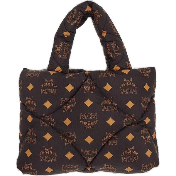 MCM Bolso Tote De Nylon Con Estampado De Monograma Maxi Y Piel Napa Para Mujer Bolsos Tote Negro MWTDABO15BK001 Basic Set (Bag+Dust Bag) Black-image
