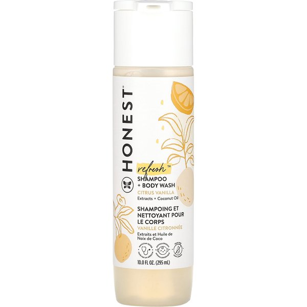 The Honest Company, Champú + Gel De Ducha Refrescante, CíTricos Vainilla, 10 Fl Oz (295Ml) White-image