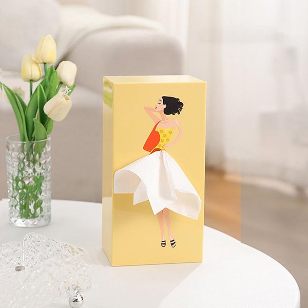 Caja De PañUelos Con Falda Voladora Para NiñAs Creativas, Caja De PañUelos Con Falda Abullonada, Organizador De PañUelos Faciales De Escritorio, Adorno Decorativo Para El Hogar-image