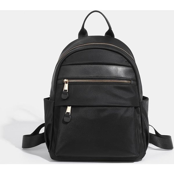 Mochila Para Mujer Simple Retro Moda Cotidiana VersáTil Moderna Gran Capacidad Ocio Viaje Mochila De Estudiante Black-image