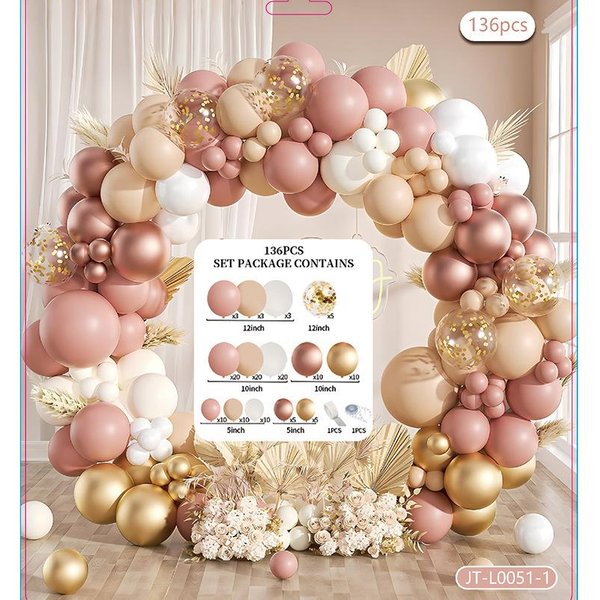 Kit De 112 Piezas De Arco De Guirnalda De Globos De Color Blanco Arena Y Dorado Para Decoraciones De Bodas, Compromisos, Aniversarios, Bautizos Y Fiestas De CumpleañOs Other-image