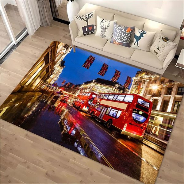 Anglia Londyn PięKny Krajobraz Dywan Do Salonu Pokoju DziecięCego Kanapy Mata WejśCiowa PodłOga Kuchenna Tapete AntypośLizgowa Dekoracja Alfombra 40X60Cm (16X24In) Blue-image