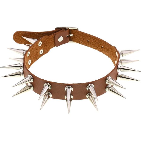 DłUgi Czarny Choker Ze Kolcami PU SkóRa Goth Emo Akcesoria Punk Chocker Gotycki Naszyjnik BiżUteria Cosplay-image