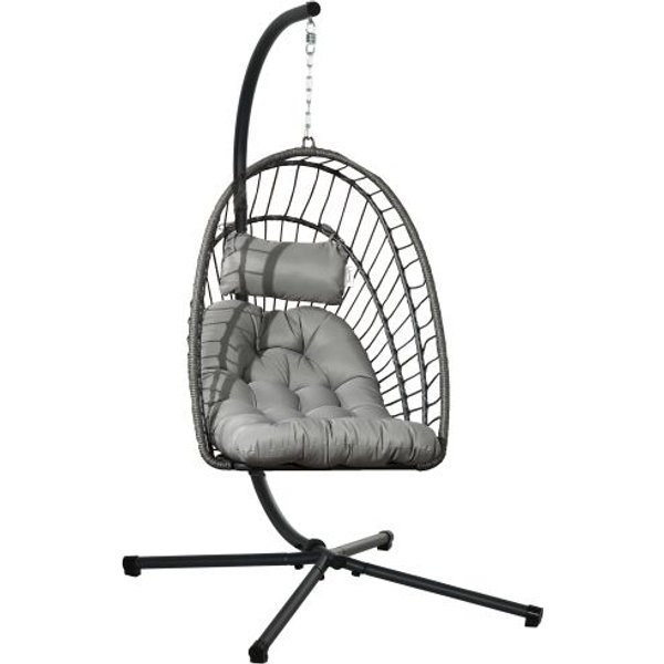 SillóN Colgante - Muvoe - Gris Claro - 194 Cm - Capacidad 100 Kg - CóModo Y Plegable Gris-image