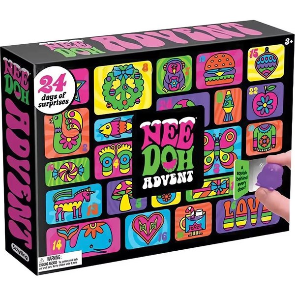 Nowy Kalendarz Adwentowy Needoh Prezent Dla Dzieci 24 Dni Lalki 3D Z PVC Odliczanie BożE Narodzenie Nowy Rok Niespodzianki Pink-image