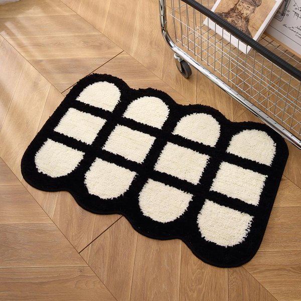 Alfombrilla Absorbente Para BañO, Alfombrilla Antideslizante Para Puerta De BañO, Alfombrilla De Entrada De Aire Para Puerta De Inodoro, Alfombra Para Inodoro 40X60CM White-image