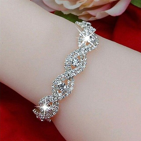 Exquisita Pulsera De Lujo Con Diamantes De ImitacióN Y Cadena Cubana Tachonada De Diamantes Estilo Hip Hop.-image