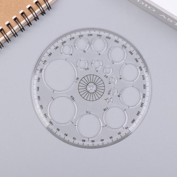 Regla Plantilla Circular Multifuncional Para Dibujo - Transportador Herramienta Plantilla De CíRculo Para Dibujo ArtíStico Suministros Escolares-image