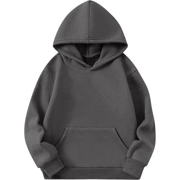 DziecięCa Bluza Z Kapturem LuźNa Z DłUgim RęKawem - Swobodna Bluza Unisex Dla ChłOpcóW I DziewcząT 130 Black-image