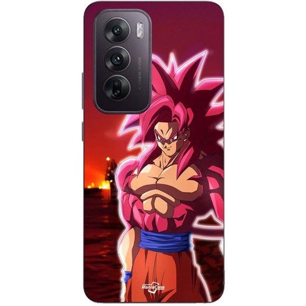 Coque De TéLéPhone - Maniacase - Oppo Reno 12 5G - Dragon Ball - Goku SSJ4 - Silicone Noir Negro-image