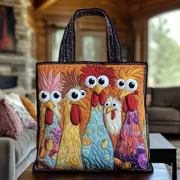 Nuevos Bolsos Moda Bolso Tote Acolchado Animales Gato Colorido Estampado Bolso Tote Acolchado Mujeres Hombres Bolso Tote De Viaje Correa De Mano 2026 Bolso Weekender De Exterior 43X40X10Cm Brown-image