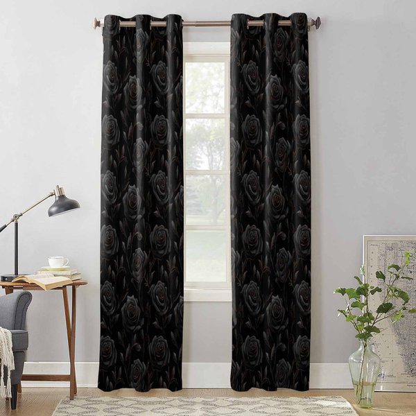 RóżE Kwiaty LiśCie ZasłOny Okienne Do Salonu Luksusowa ZasłOna Do Sypialni Rolety Kuchenne Draperie ZasłOny 135W X 60H(Cm) X1 White-image