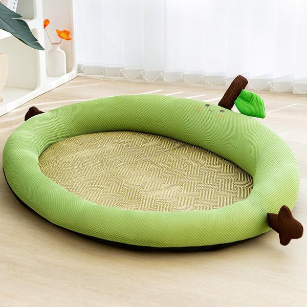 Urocze Wiosenno-Letnie Legowisko Dla Psa Awokado Mata Dla Kota Legowisko Dla Kota Legowisko Dla Kota Teddy Bichon ChłOdząCa Mata Dla Zwierzaka Legowisko S 45*35CM Beige-image