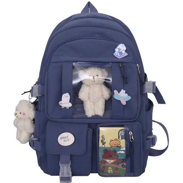 Nowy Plecak Damski Styl KoreańSki Torba Studencka Torba Szkolna Do SzkołY Podstawowej I ŚRedniej Tkanina Nylonowa Plecak O DużEj PojemnośCi Single bag-image
