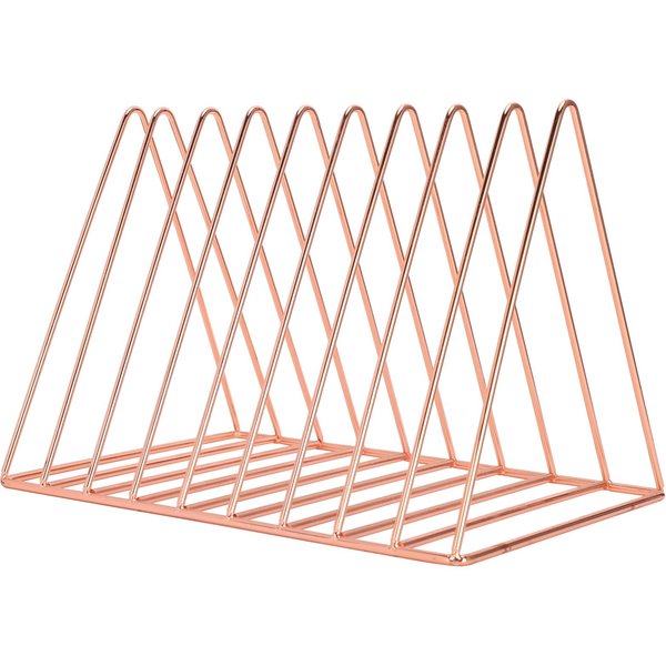 EstanteríA De Libros Triangular Metal Oro Rosa Escritorio Libros Archivo Estante De Almacenamiento EstanteríA De Escritorio-image