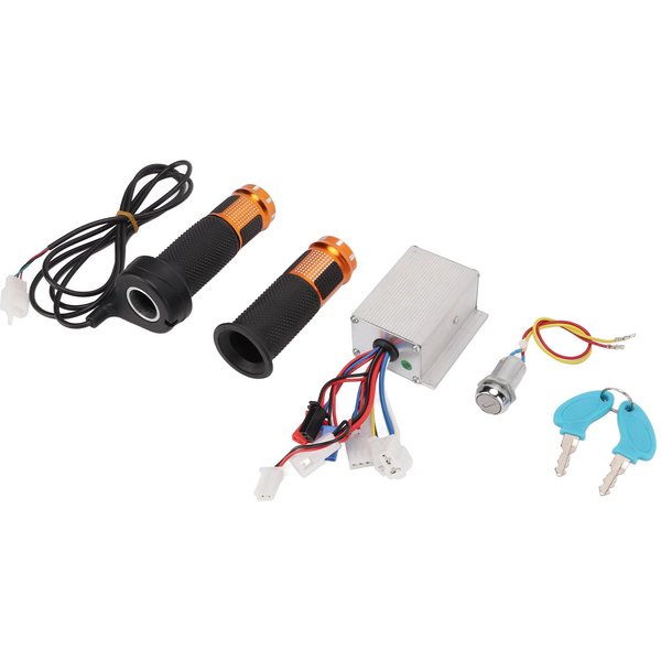 Controlador De Velocidad Para Motor Con Escobillas 24V 250W, EmpuñAdura De Acelerador, Kit De Bloqueo De Potencia Para Scooter EléCtrico, Bicicleta, Triciclo Black-image