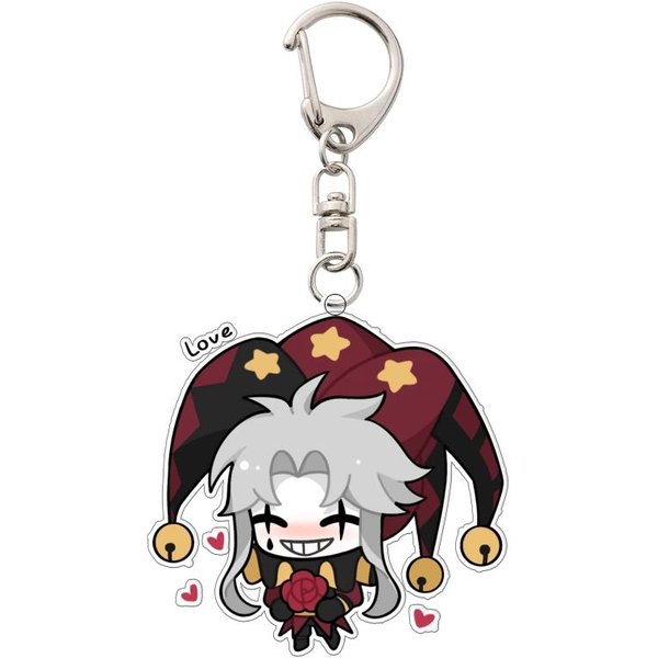 Llavero AcríLico Del Circo Freak Colgante Para Mochila Pierrot ArlequíN Estudiante Dibujo Animado Colgante De Bolsillo Llavero De Juego De Terror Regalo De CumpleañOs 4-5Cm White-image