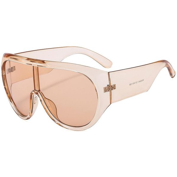 Gafas De Sol Para Mujer Estilo CláSico De Lujo Montura Grande Color Té Cuadradas Estilo Piloto Gafas De Sol De Una Pieza Geniales Para Hombre Gafas Con ProteccióN UV400 1PC White-image