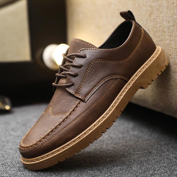 Zapatos Casuales De Marca Para Hombre Zapatos De Cuero CláSicos De Negocios Para Hombre Zapatos De Vestir Hechos A Mano De Moda Mocasines Planos CóModos 39-image