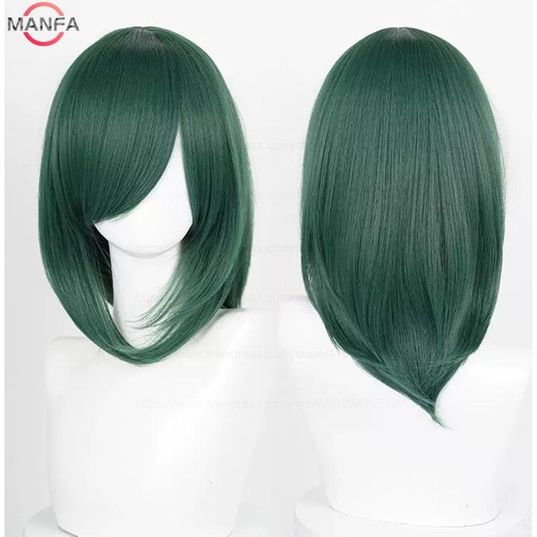40Cm ŚRednia Podstawowa Peruka Cosplay Anime Grzywka Blond Czarny BiałY Czerwony RóżOwy Zielony BrąZowy ZłOty Niebieski Odporna Na CiepłO Syntetyczne WłOsy Peruki-image