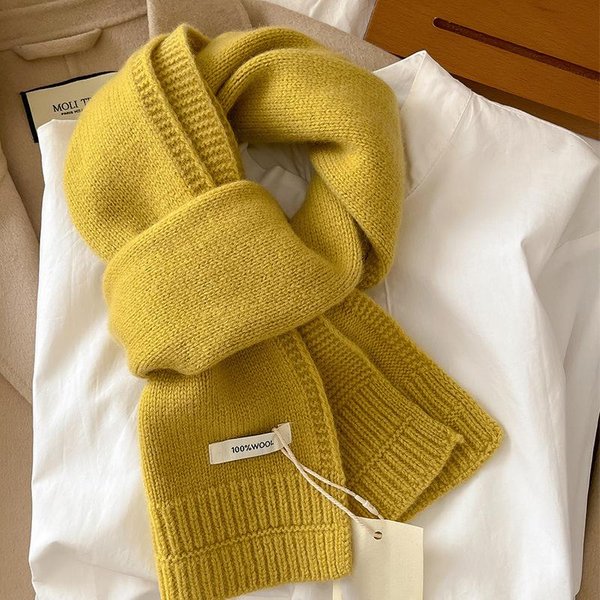 Luksusowy Zimowy WełNiany Kaszmirowy Szalik Dla Kobiet CiepłA Pashima Foulard Damskie Szale Chusty Grube MięKkie Bufanda Szaliki Szal 160X20Cm-image