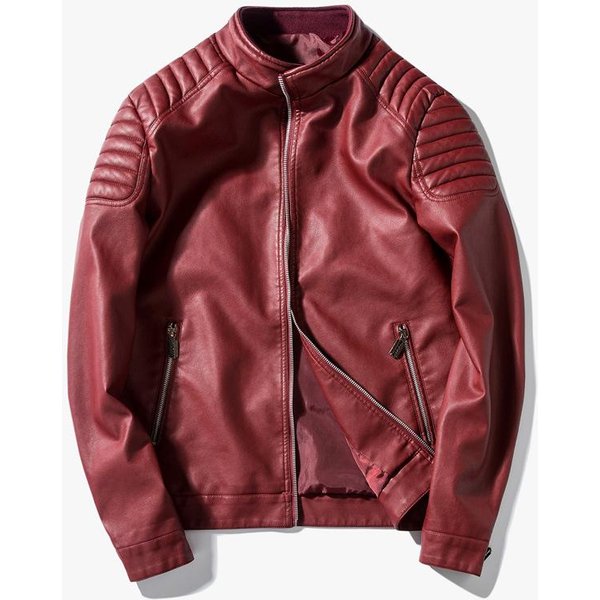 Chaqueta Casual Para Hombre Chaqueta De Motocicleta Ajustada Para Hombre Chaqueta De Cuero PU Para Hombre Chaqueta De Cuero Chaqueta Estilo Coreano Para Hombre M Black-image