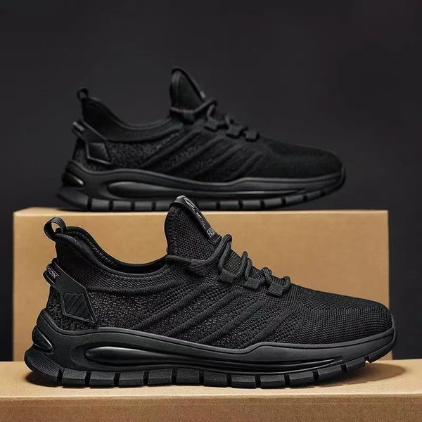 Nuevas Zapatillas Deportivas Transpirables De Malla Para Hombre Zapatos Casuales CóModos Ligeros VersáTiles 44 Black-image
