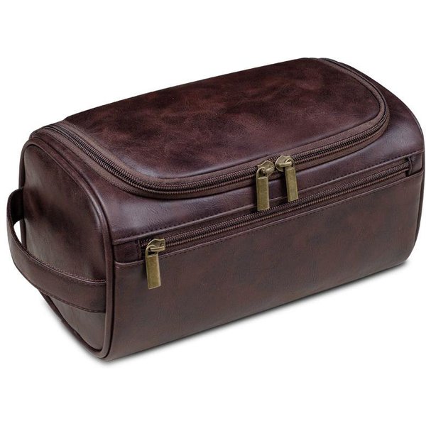 Neceser De Cuero Para Hombre Mujer Neceser Colgante Bolsa De Viaje De Gran Capacidad PortáTil Bolsa De Almacenamiento Para Viajes De Negocios Impermeable Bolsa De Maquillaje Black-image